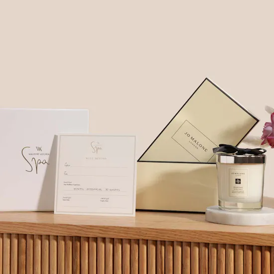 Waldorf Astoria Spa Experience HydraFacial Gift Voucher | Jo Malone Candle and Flower Vase