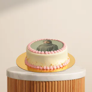 Floward Personalized Photo Red Velvet Pink Cake