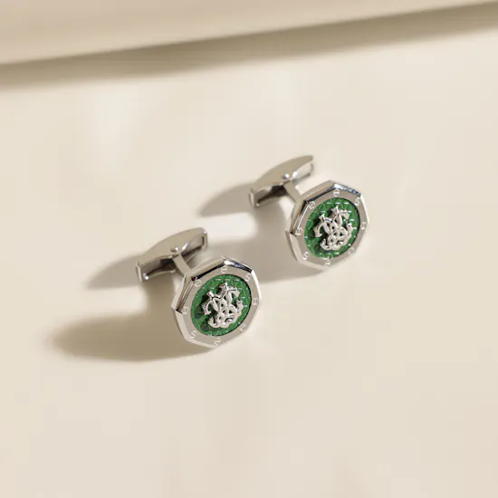 Roberto Cavalli Green Pen and Cufflinks Men's Set