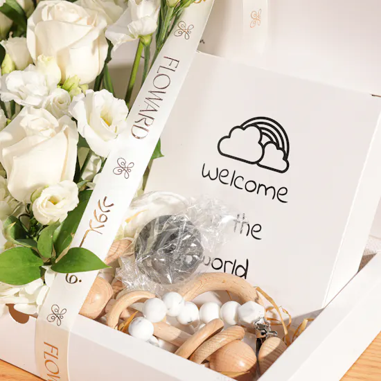 Gifted White Baby Born Set | Welcome Blooms