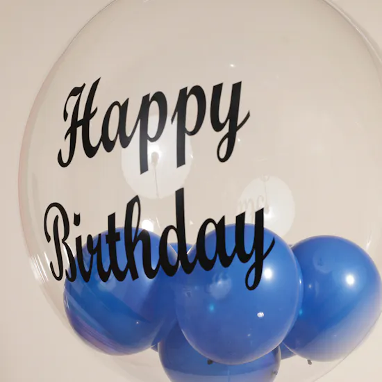 Balloonizer Happy Birthday Blue Bubble Balloons