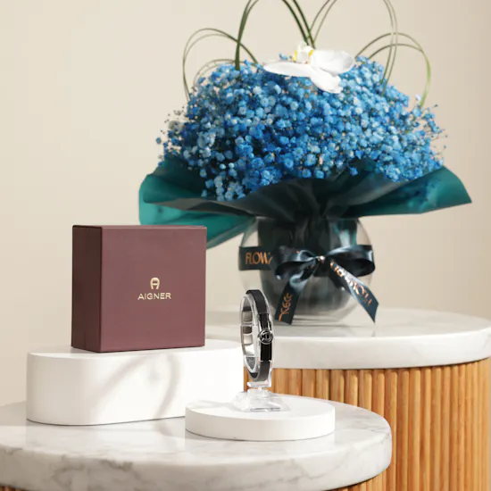 Aigner Etro Black Men Bracelet | Elegant Refined Flower