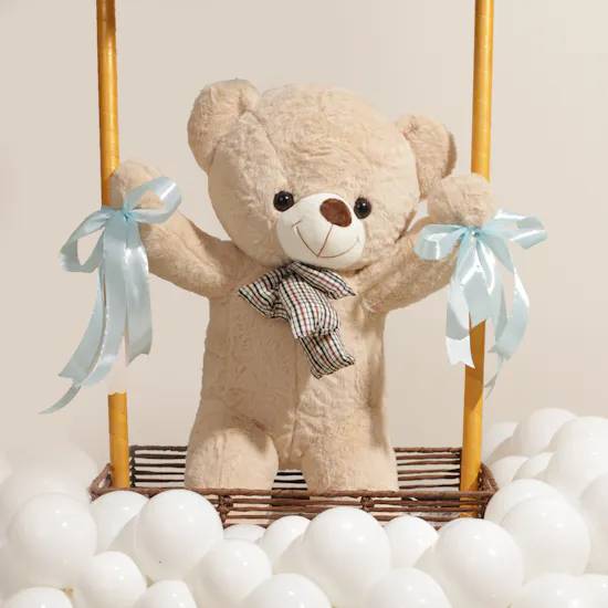 Balloonizer New Baby Boy with Teddy Bear Stand