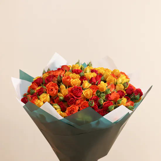 Sunset Blaze Baby Rose Bouquet