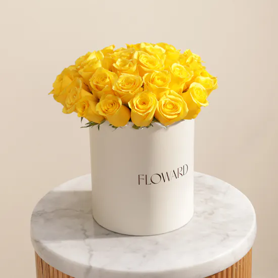 Whispering Yellow Rose Box | 25 Flowers