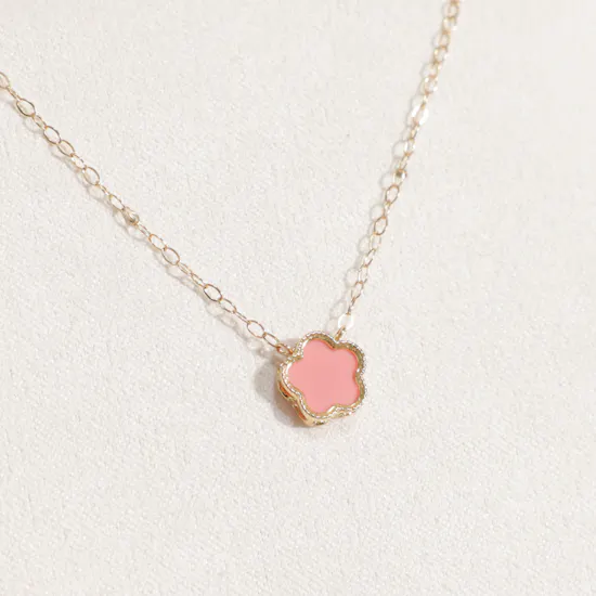 Miss L by L’azurde Kids Pink Flower Colored Stones Necklace