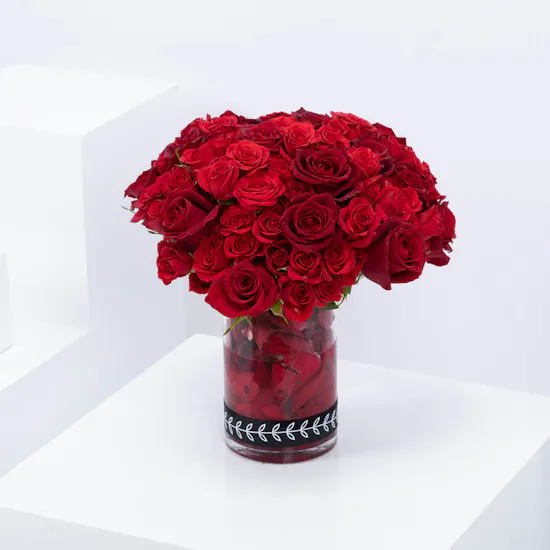 Opulent Red Roses Vase