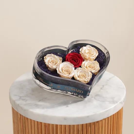 Preserved Royal Rose Heart Vase