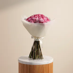 Aromatic Purple Roses Bouquet | 50 Roses