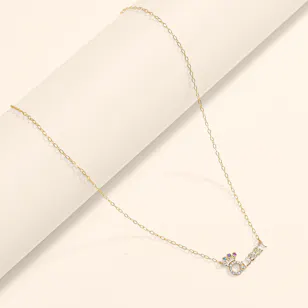 L'azurde Queen Colored Stones Gold Necklace