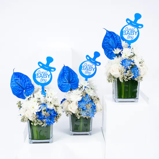Baby Boy Reception Vases