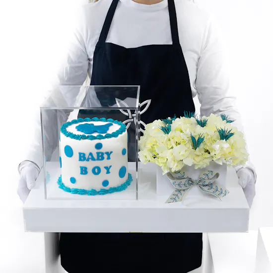 New Baby Boy Cake | Hydrangeas
