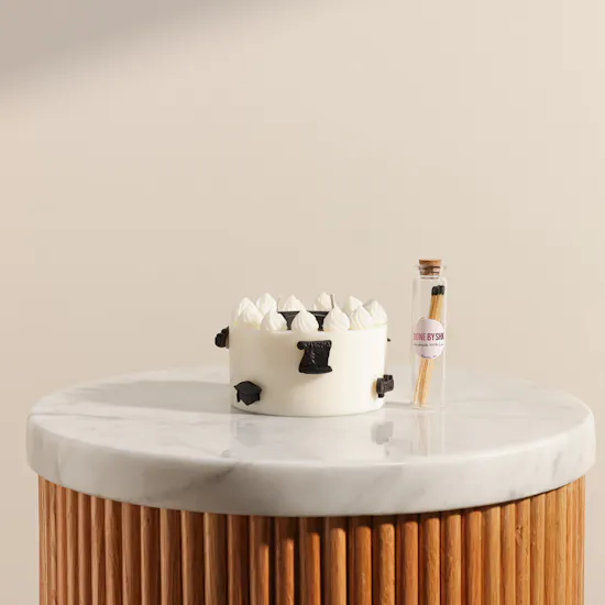 Done by SHK Black and White Graduation Cake Candle