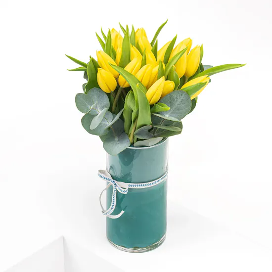 Yellow Tulip | Cylinder Vase