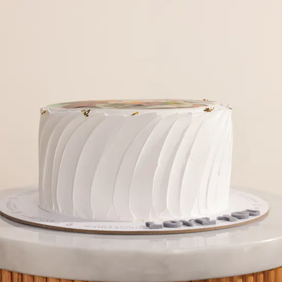 December Cake Personalized Photo White Cream Cake