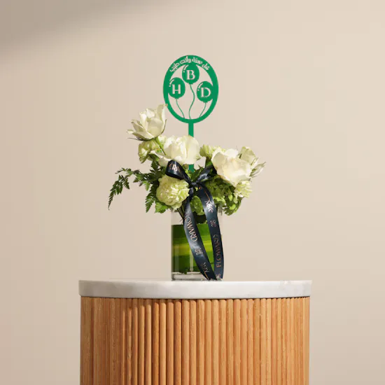 Beauty Happy Birthday Flowers Vase