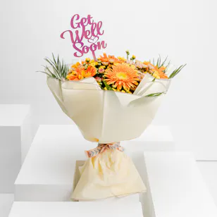 Orange Gerbera Bouquet | Get Well Soon Orange Gerbera Bouquet | Get Well Soon