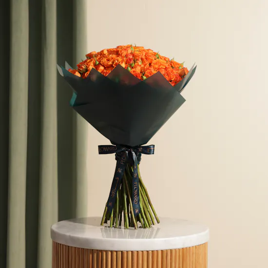 Sunset Bliss Baby Rose Bouquet