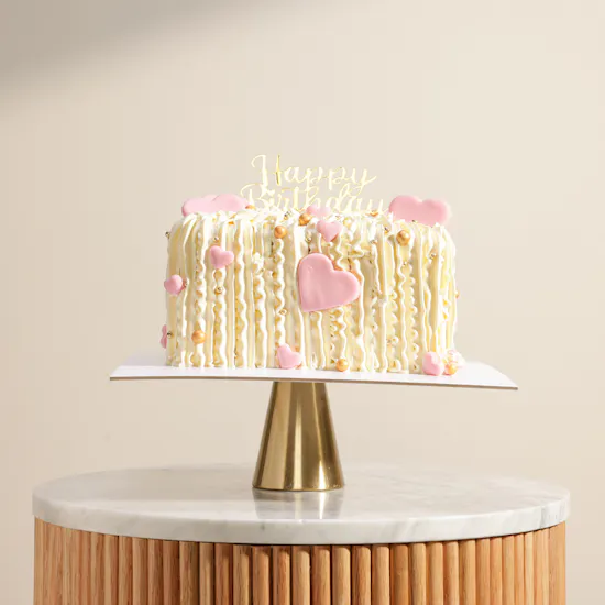 Floward Happy Birthday Pink Hearts Cake