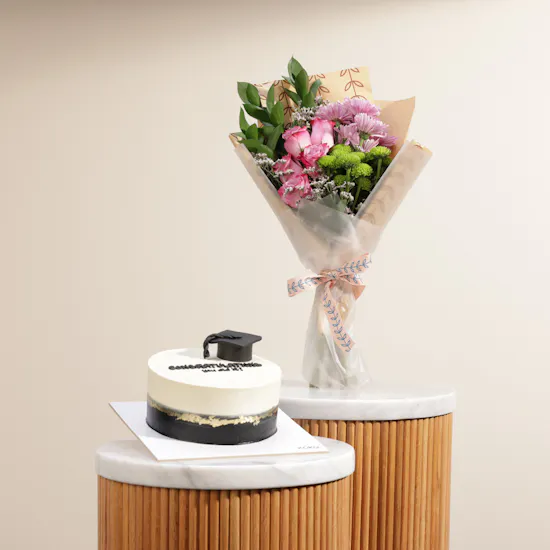 Koko Graduation Cake | Purple Flowers