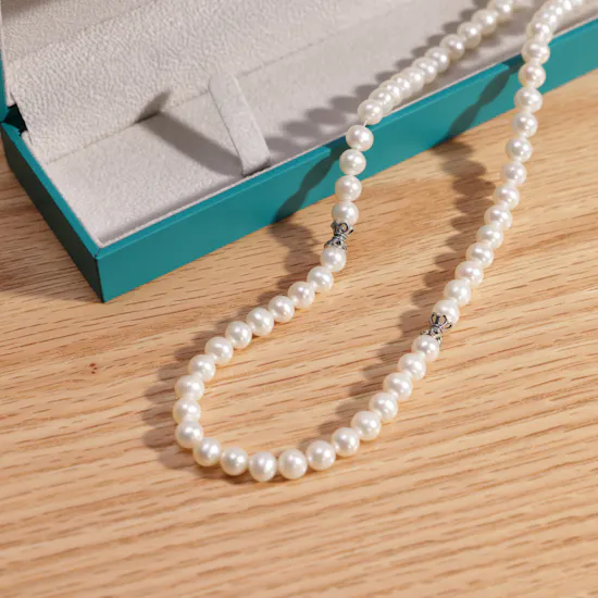 Fayendra Pearl & Marcsite Rock Rosary