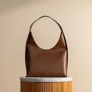 Minilet Brown Leather Bag With Eyelets