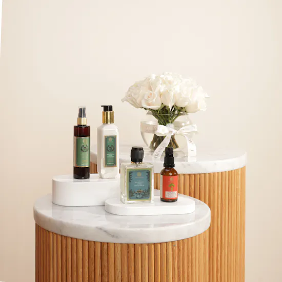Forest Essentials Sandalwood & Orange Peel Men's Grooming Set | White Roses