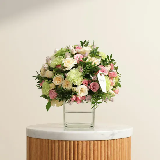 Blush Garden Flowers Vase