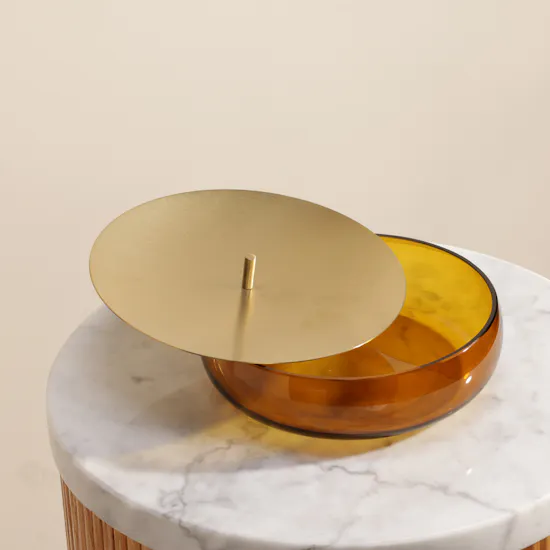 Nude Beret Storage Medium Box with Brass Lid