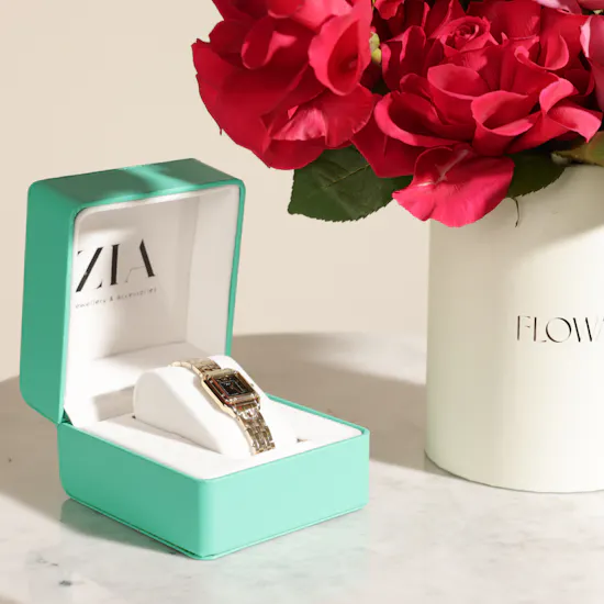 Zia Elegant Women's Watch | Delightful Birthday Flowers and Balloon