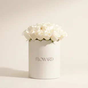Whisper-Soft White Roses Box | 25 Roses