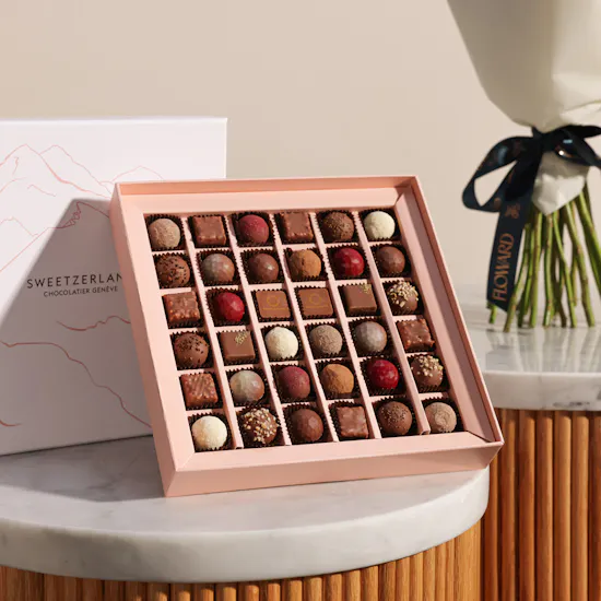 Sweetzerland Luxury Chocolate Box | Baby Girl Flowers Bouquet