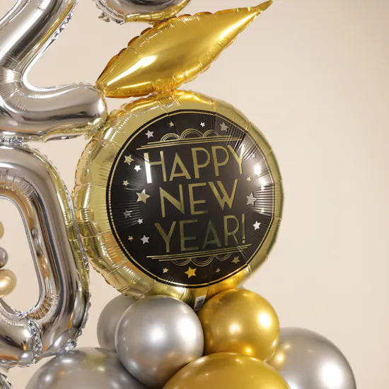 Balloonizer Happy New Year Gold and Silver Balloon Set