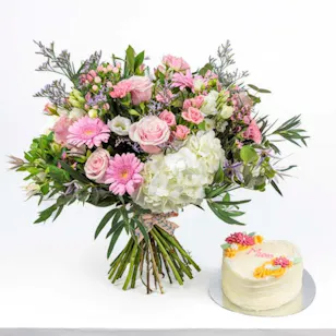 Customisable Lemon & Raspberry Heart Cake | Blush Bouquet Customisable Lemon & Raspberry Heart Cake | Blush Bouquet