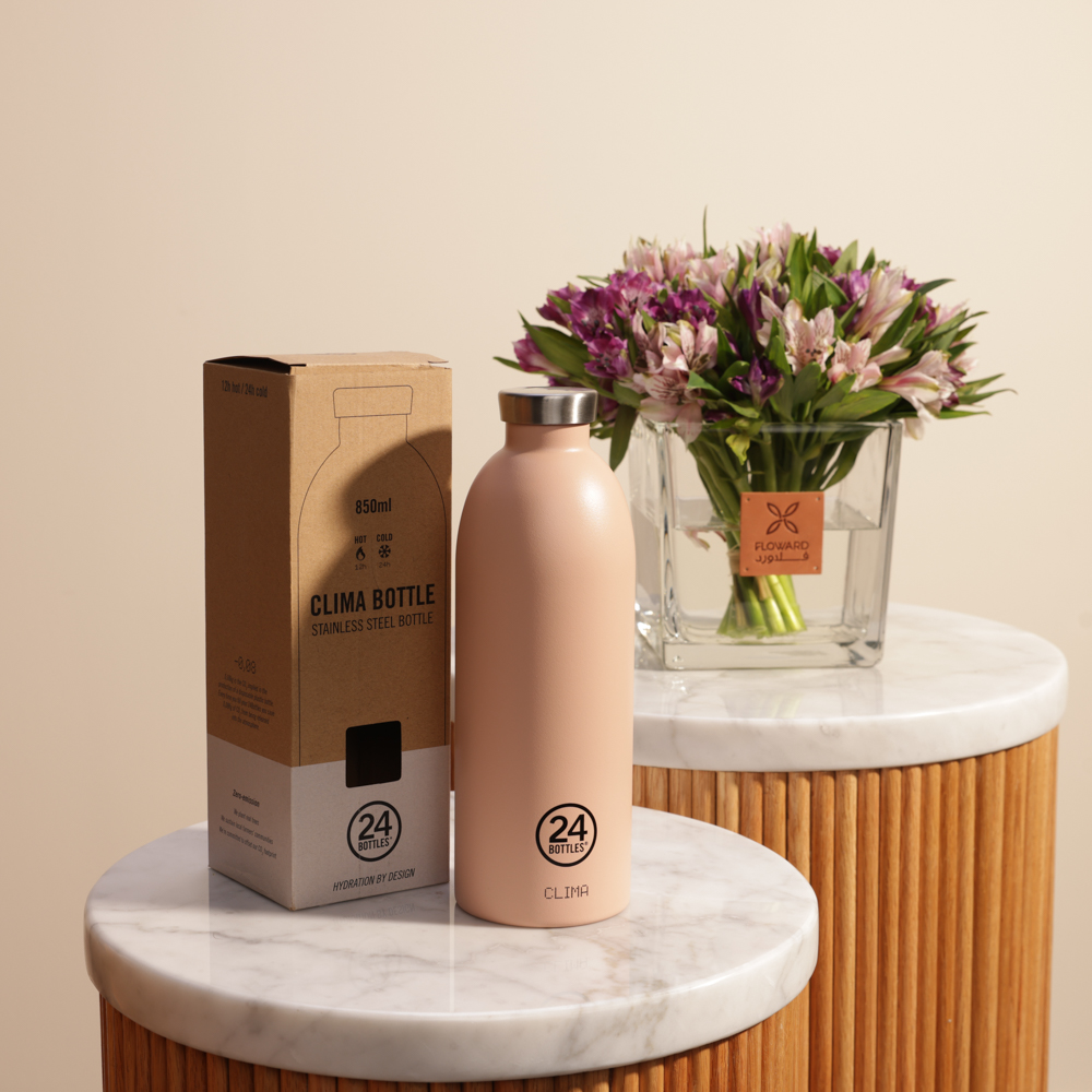 زجاجة كليما وردي مغبر من 24 بوتلز | مزهرية مبهجه