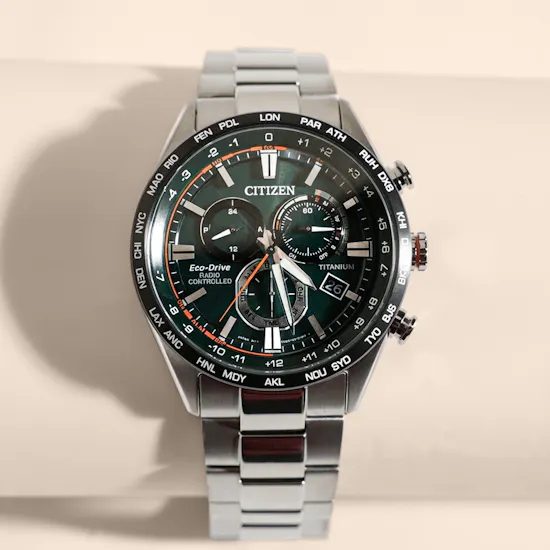 Citizen Male Super Titanium Eco Drive Green Watch