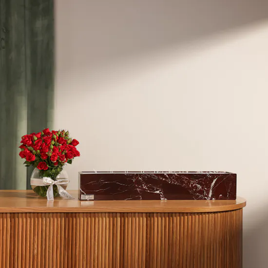 Lanai Lava Short Rectangle Candle | Elegant Flowers Vase