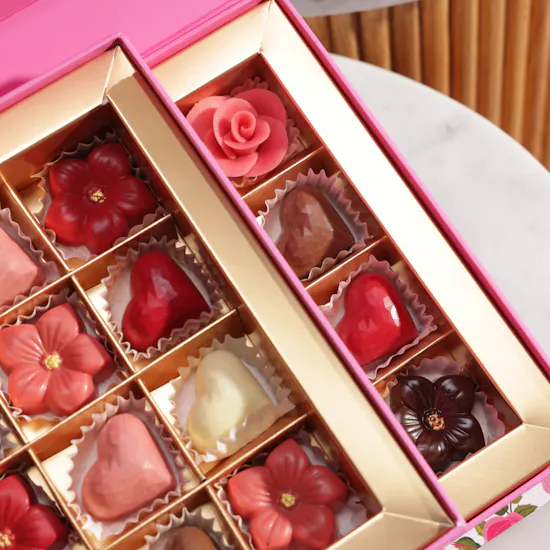 Forrey and Galland Pink Treasure Chocolate Box | Amour Flowers