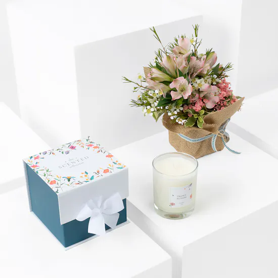 Orange Blossom Candle | Pink Alstroemeria