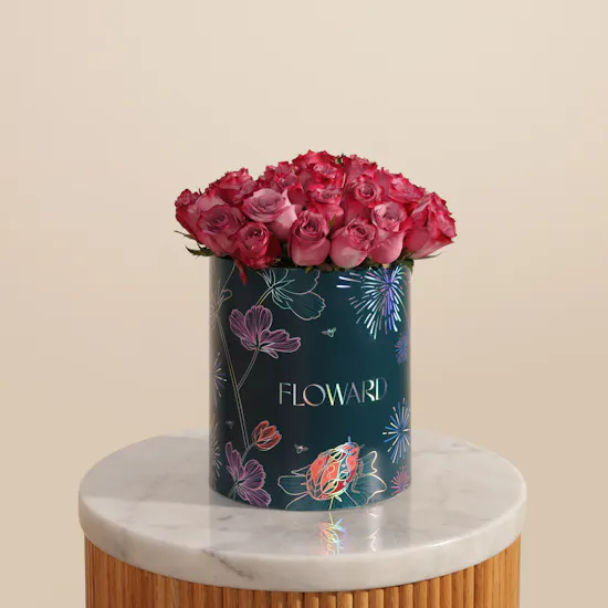 Royal Purple Rose Box | 25 Flowers