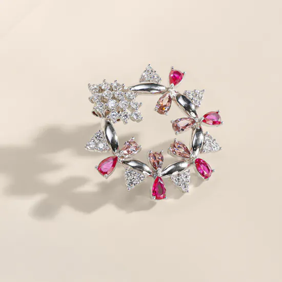 Floward Pink Sparkling Petaléa Silver Women’s Earrings