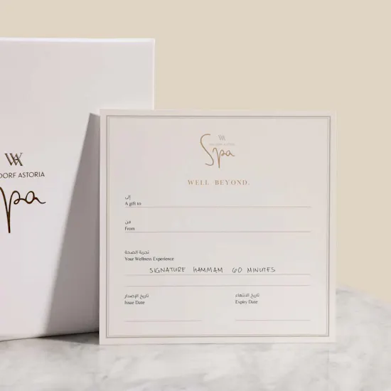 Waldorf Astoria Spa 60 Minutes Signature Hammam Gift Voucher