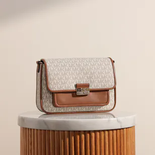 Michael Kors Bradshaw Medium Signature Logo Messenger Bag
