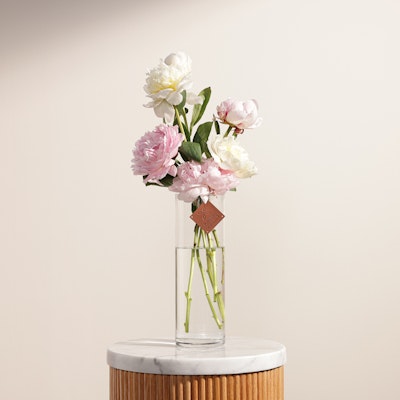 White & Pink Peony Vase