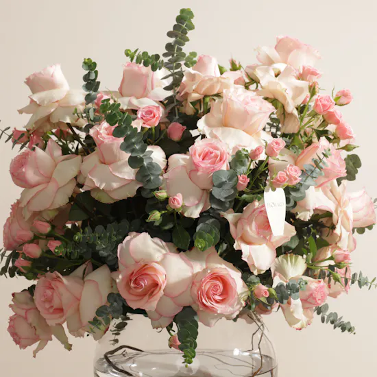Enchanting Blush Rose Vase