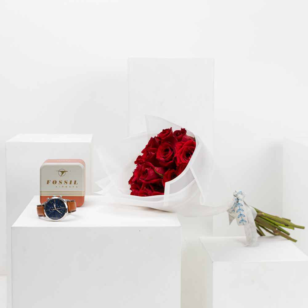 ساعه تاونزمان الرجاليه من فوسيل | جوري احمر