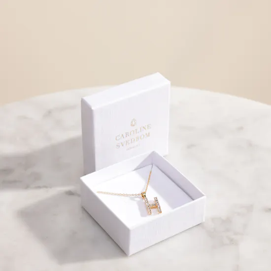 Caroline Svedbom Mini H Letter Crystal Necklace
