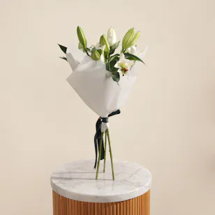 Graceful White Lilies Bouquet