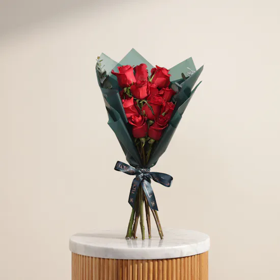 Soft Embrace Red Roses Bouquet