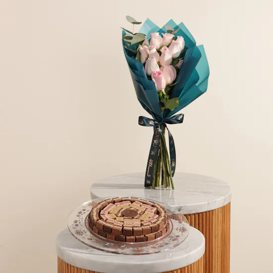 Soucolat Jaipur Trio Mix Round Tray | Elegant Charm Flowers